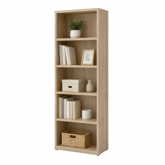 Offenes Bücherregal in heller Eichenoptik, 60 x 30 x 180 cm